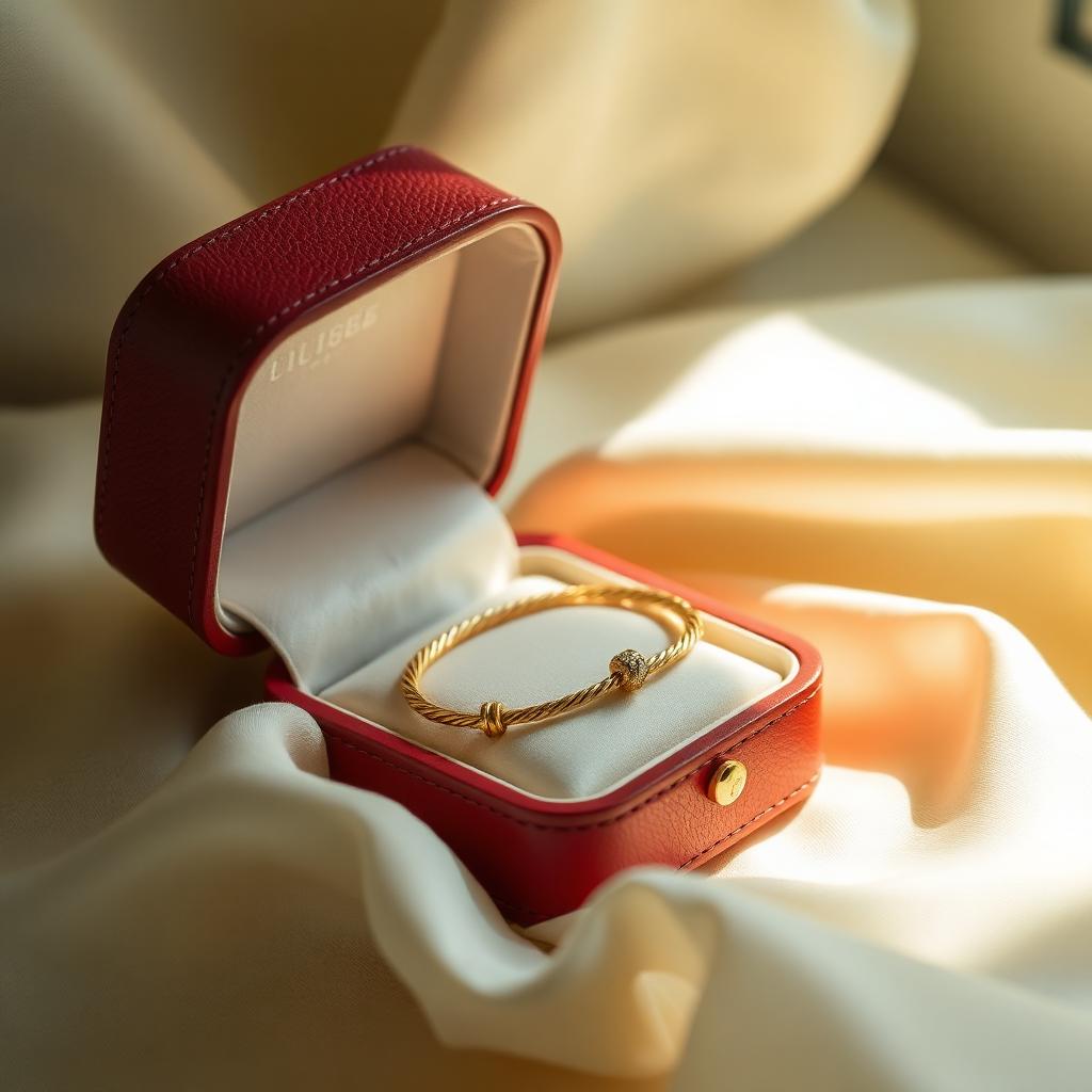 The red leather box — instantly recognisable.
