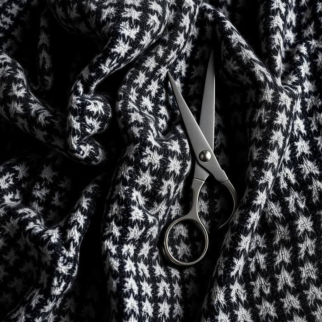 Tweed atelier — woven in Scotland, cut in Paris.