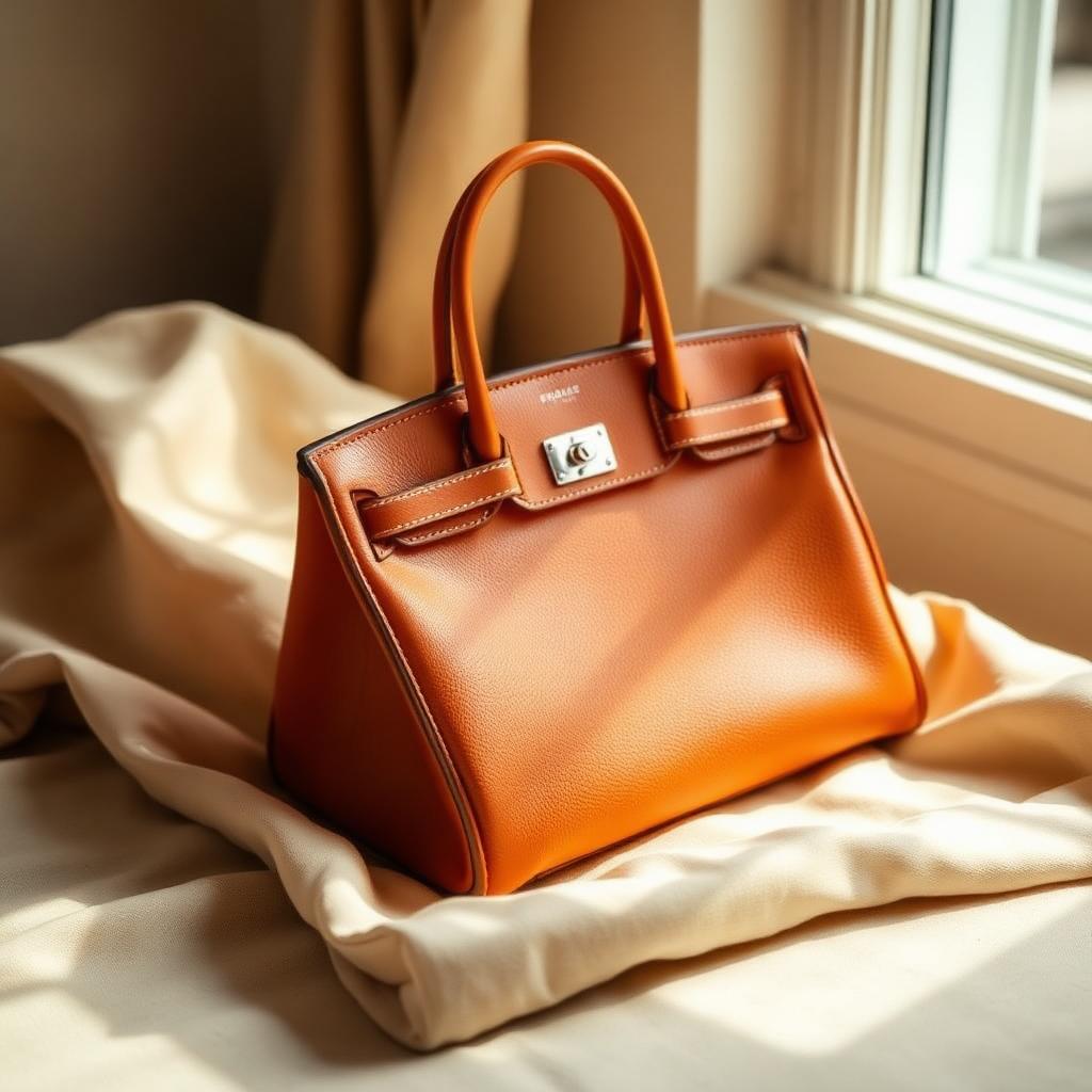 The orange box and saddle-stitched leather — Hermès' enduring signature.