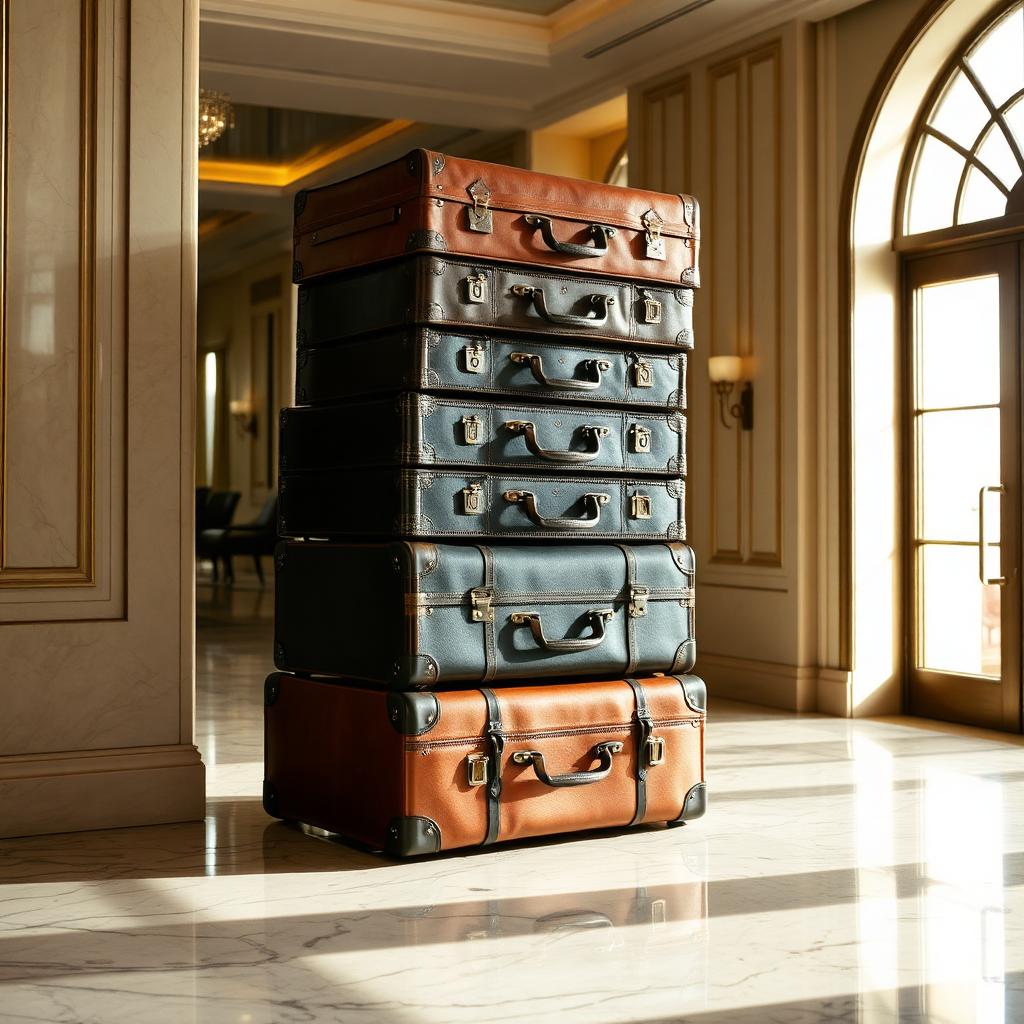 Hard-sided travel, hotel-lobby ready.